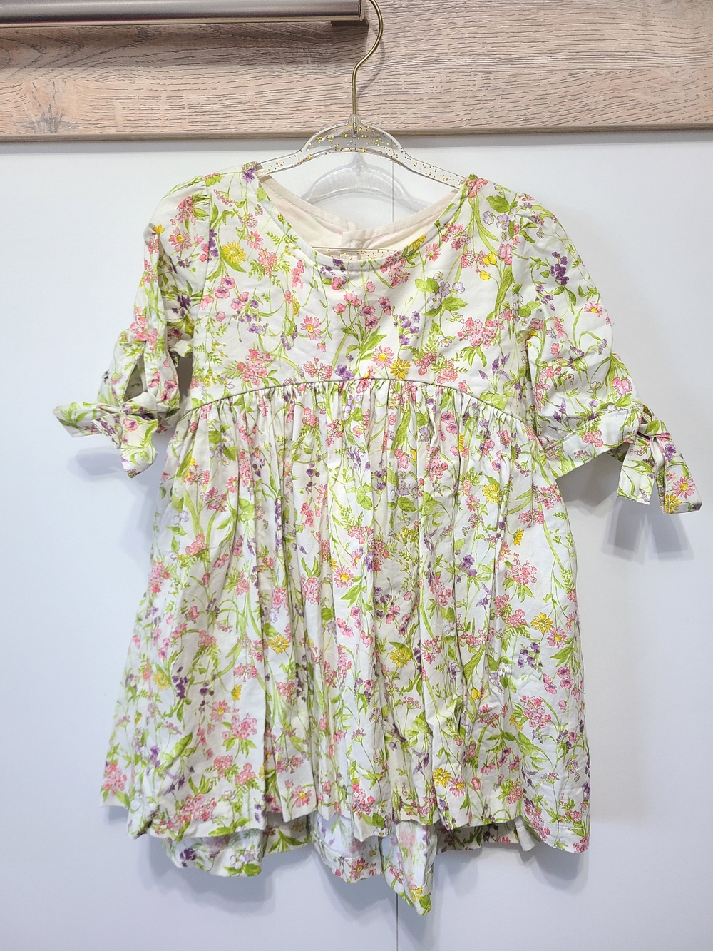 Girls Floral Tie-Sleeve Clara Dress